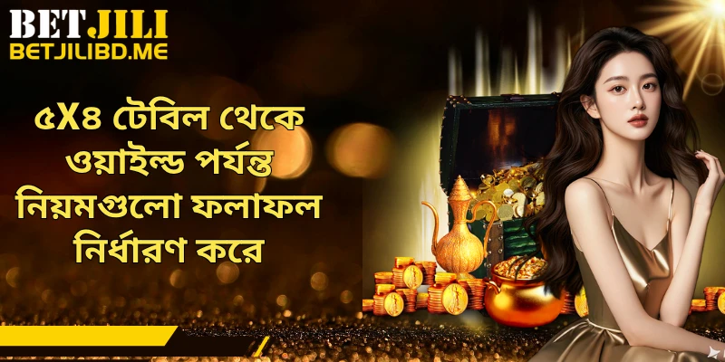 ৫x৪ টেবিল থেকে ওয়াইল্ড পর্যন্ত নিয়মগুলো ফলাফল নির্ধারণ করে